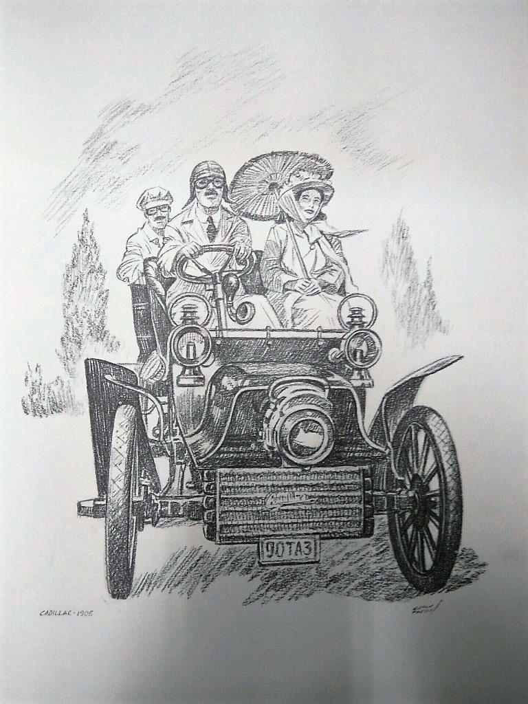 Laminas Carlos Freixas: Automoviles Veteranos 01- CADILLAC 1905 (Serie estudios 25)