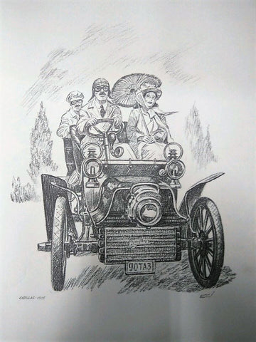 Laminas Carlos Freixas: Automoviles Veteranos 01- CADILLAC 1905 (Serie estudios 25)