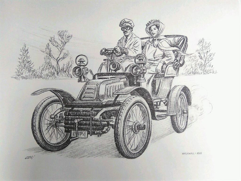 Laminas Carlos Freixas: Automoviles Veteranos 03- WAUXHALL 1902 (Serie estudios 25)