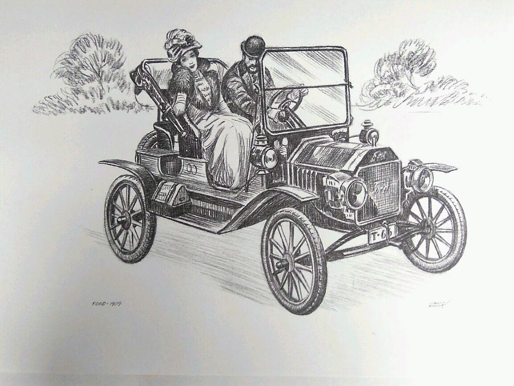 Laminas Carlos Freixas: Automoviles Veteranos 05- FORD 1909 (Serie estudios 25)