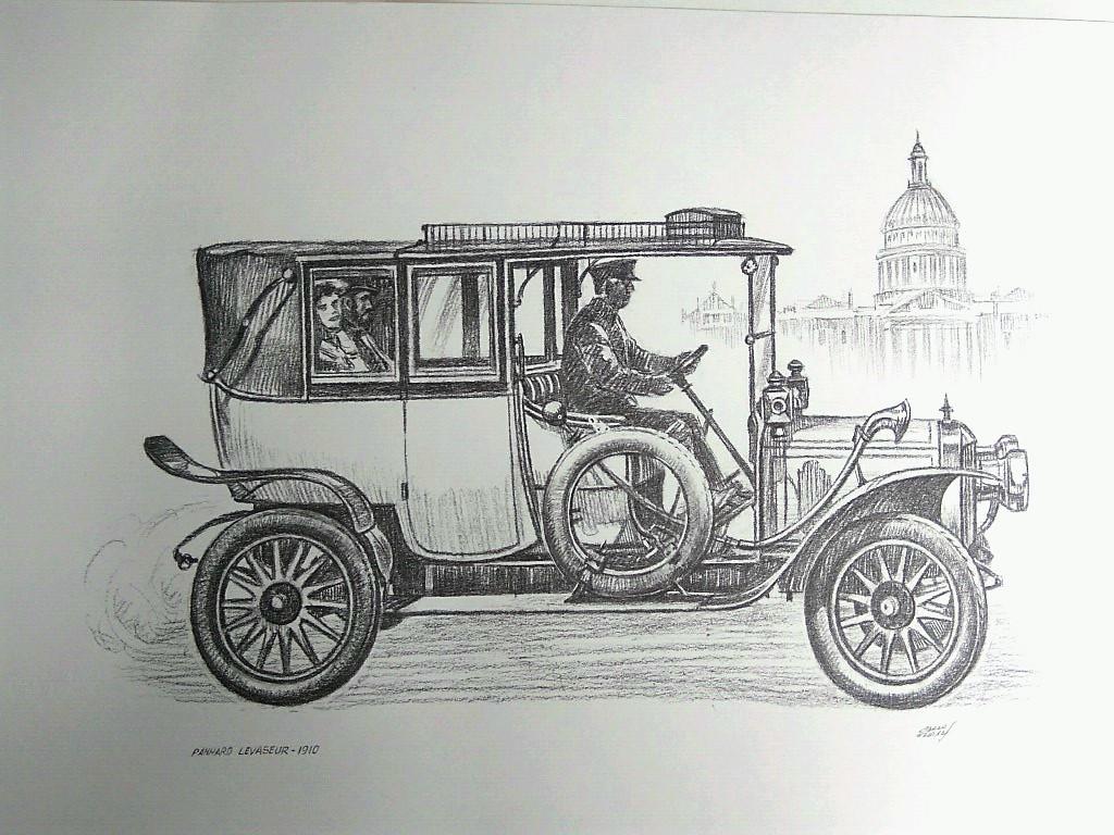 Laminas Carlos Freixas: Automoviles Veteranos 06- PANHARD LEVASEUR 1910 (Serie estudios 25)