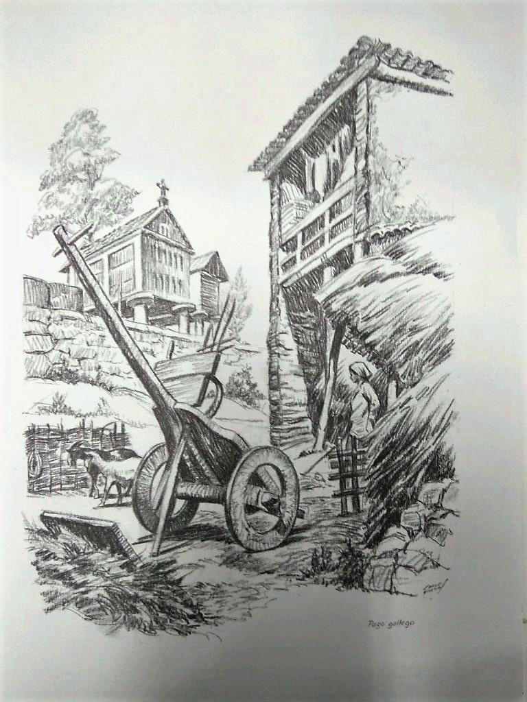 Laminas Carlos Freixas: Rincones Tipicos 02: PAZO GALLEGO (Serie Estudios 20)
