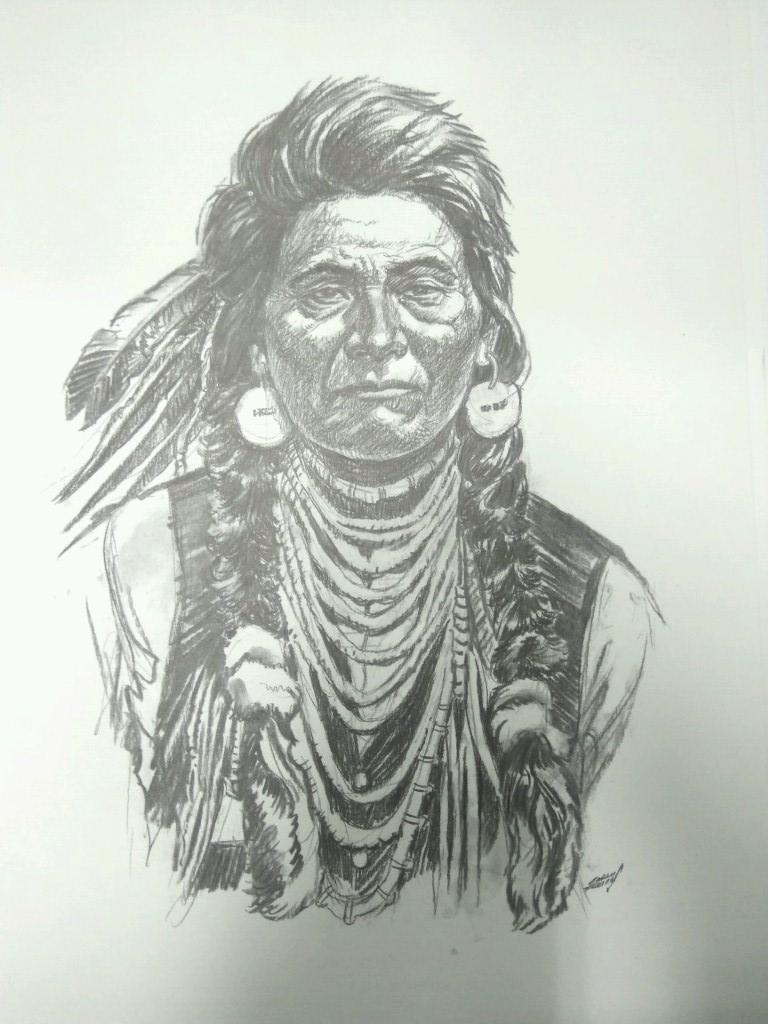 Laminas Carlos Freixas: Tipos exoticos 04: JEFE INDIO AMERICANO  (Serie Estudios 15)