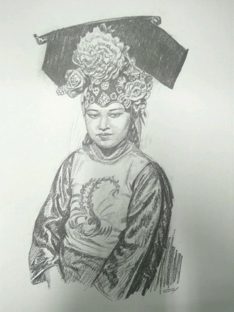 Laminas Carlos Freixas: Tipos exoticos II 07: MUJER CHINA TRAJE TIPICO  (Serie Estudios 16)