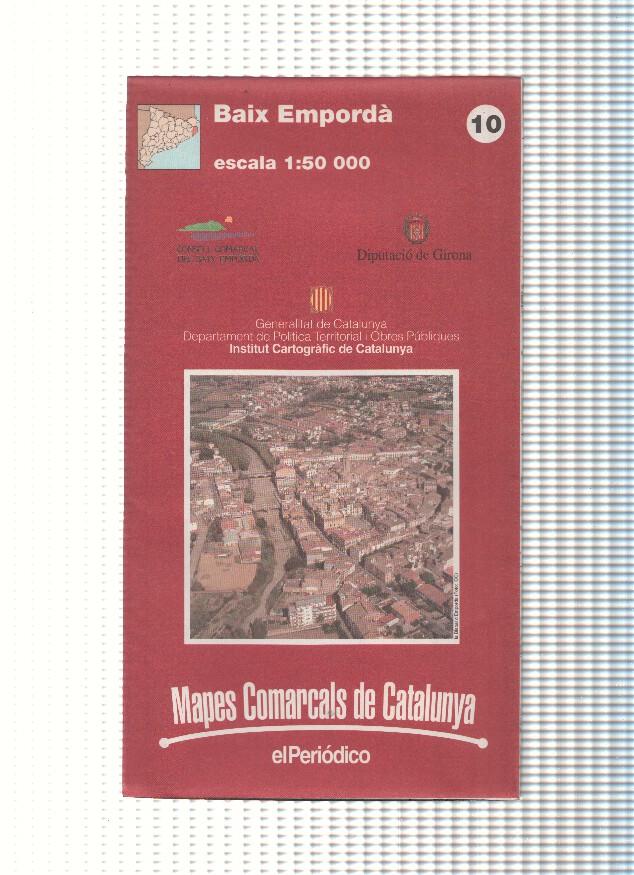 Mapes Comarcals de Catalunya numero 10: Baix Emporda, escala 1:50 000