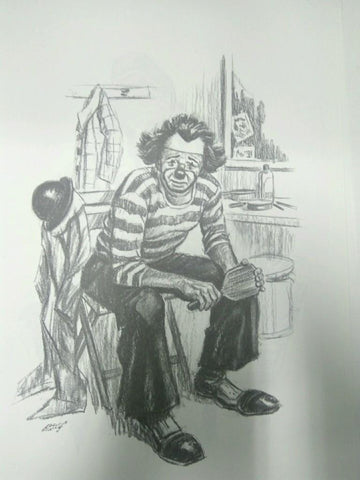 Laminas Carlos Freixas: PAYASOS, Numero 03: PAYASO TRISTE SENTADO (Serie Estudios 11 )