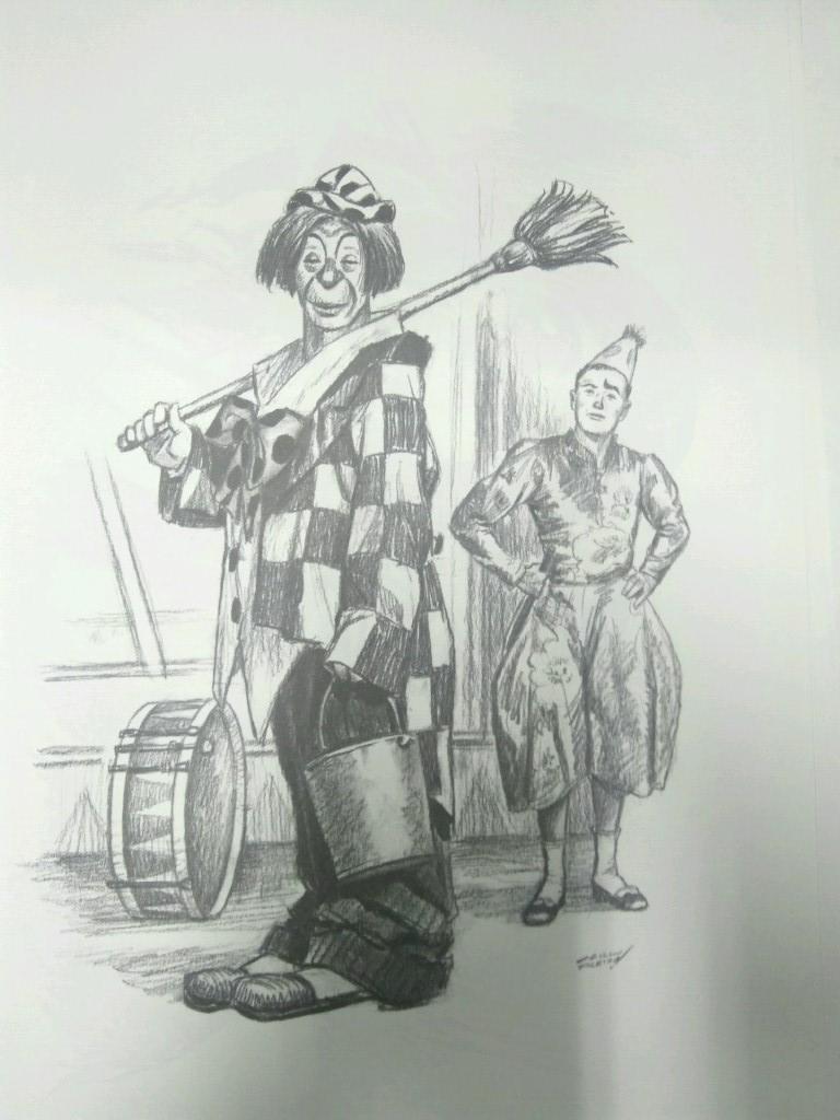 Laminas Carlos Freixas: PAYASOS, Numero 05: PAREJA DE PAYASOS Y FREGONA (Serie Estudios 11 )