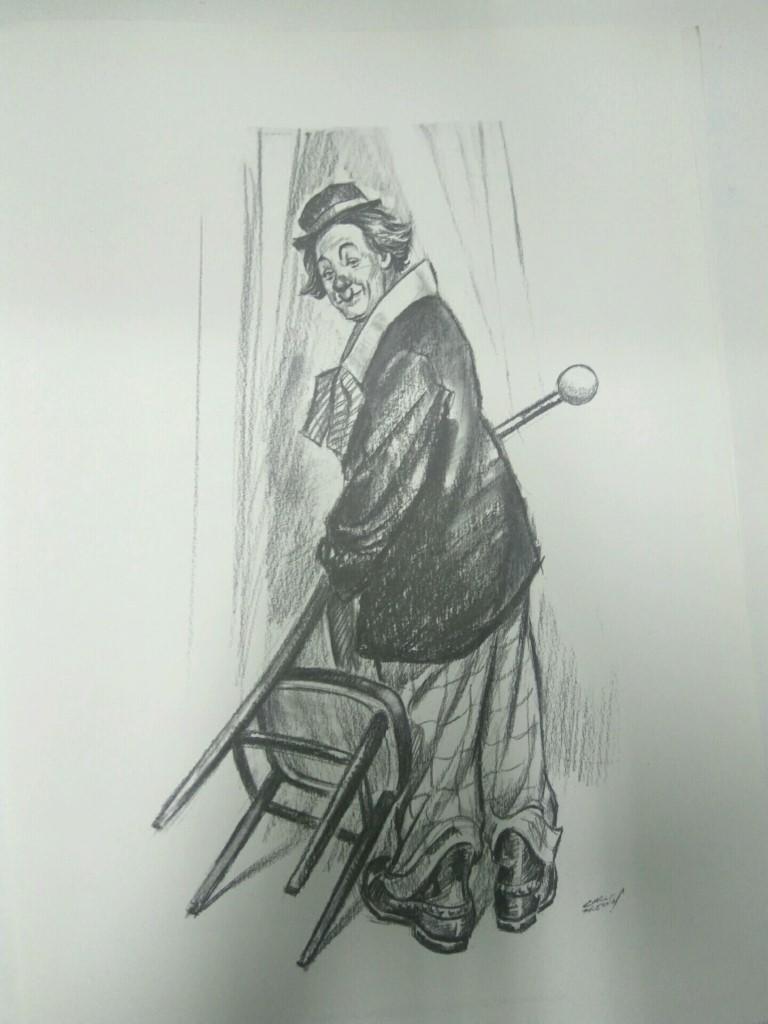 Laminas Carlos Freixas: PAYASOS, Numero 08: PAYASO CON SILLA AL ESCENARIO (Serie Estudios 11 )