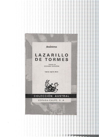 Austral: Lazarillo de Tormes ( vigesima segunda edicion 1976  