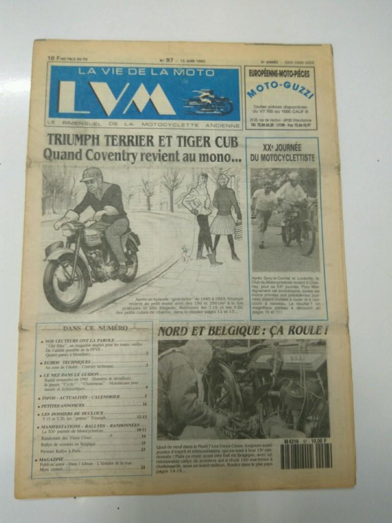 LA VIE DE LA MOTO, Numero 097 - 15 Junio 1992: TRIUMPH HERRIER TIGER CUB