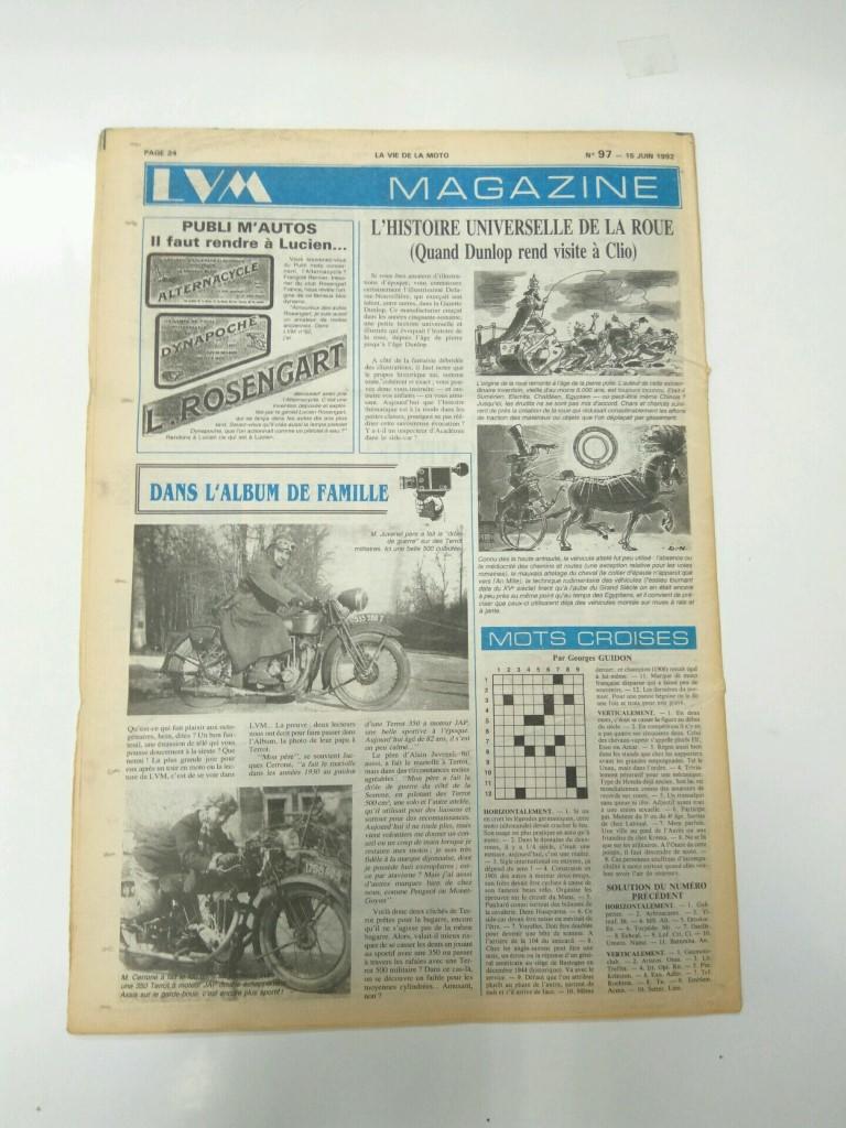 LA VIE DE LA MOTO, Numero 097 - 15 Junio 1992: TRIUMPH HERRIER TIGER CUB