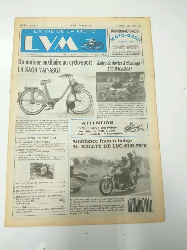 LA VIE DE LA MOTO, Numero 099 - 1 Agosto 1992: LA SAGA VAP-ABG