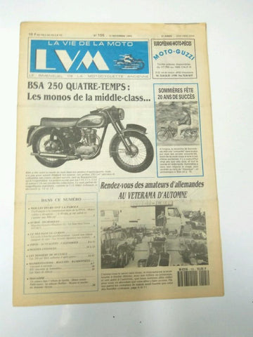 LA VIE DE LA MOTO, Numero 102 - 15 Noviembre 1992: BSA 250 QUATRE-TEMPS