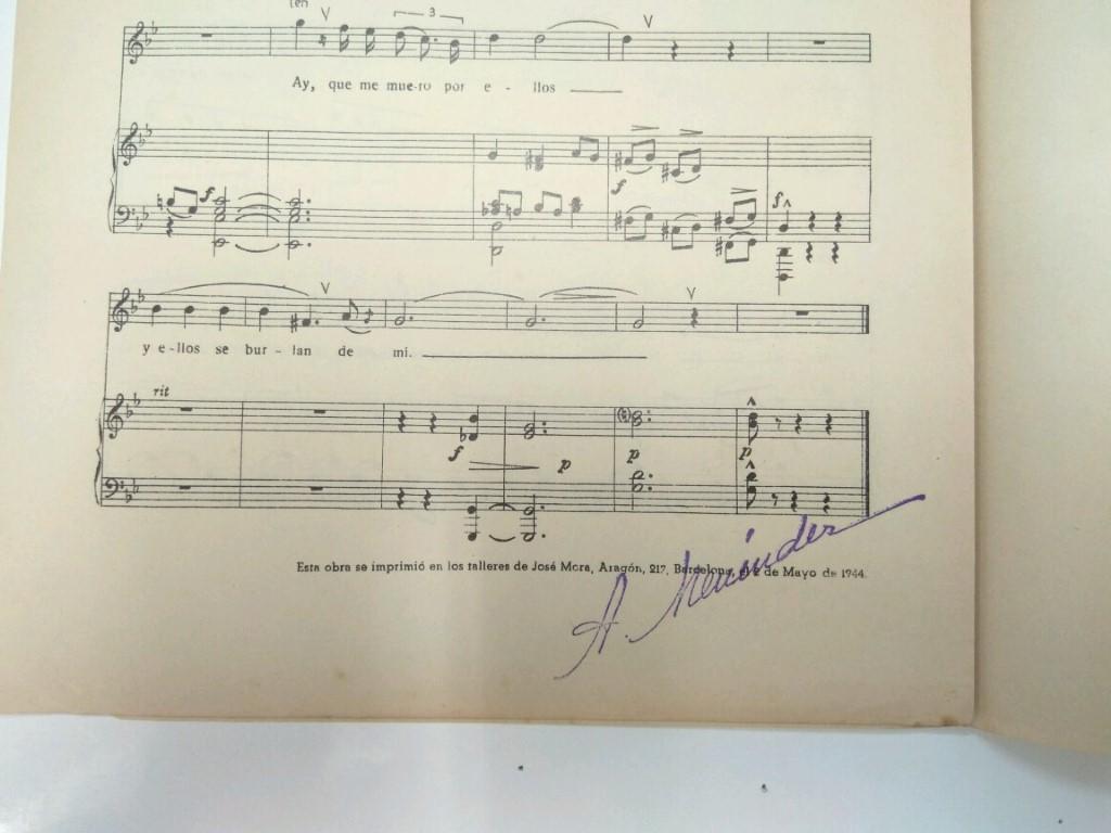 Libreto Partituras: ARTUR MENENDEZ ALEYXANDRE -  Madre, unos ojuelos vi (Lope de Vega)