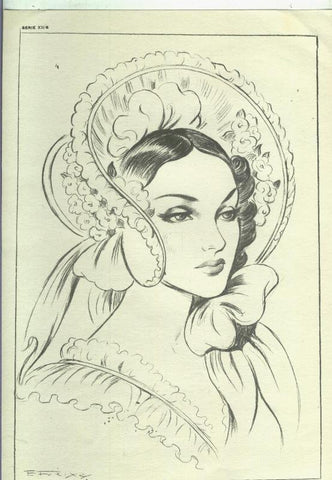 Lamina Emilio Freixas serie XII numero 06: Dama alta sociedad