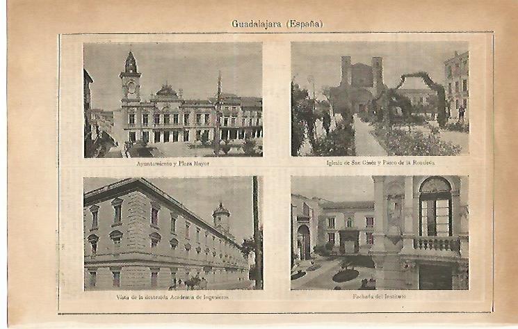 LAMINA ESPASA 2212: Vistas de Guadalajara España