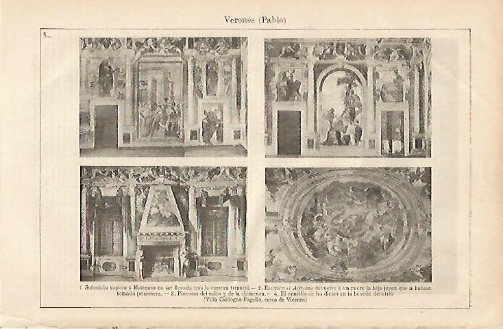 LAMINA ESPASA 6100: Pinturas de Veronese en la Villa Caldogno-Pagello de Vicenza Italia