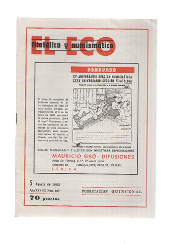 El Eco Filatelico y Numismatico numero 0817: La filatelia como elemento cultural de primer orden