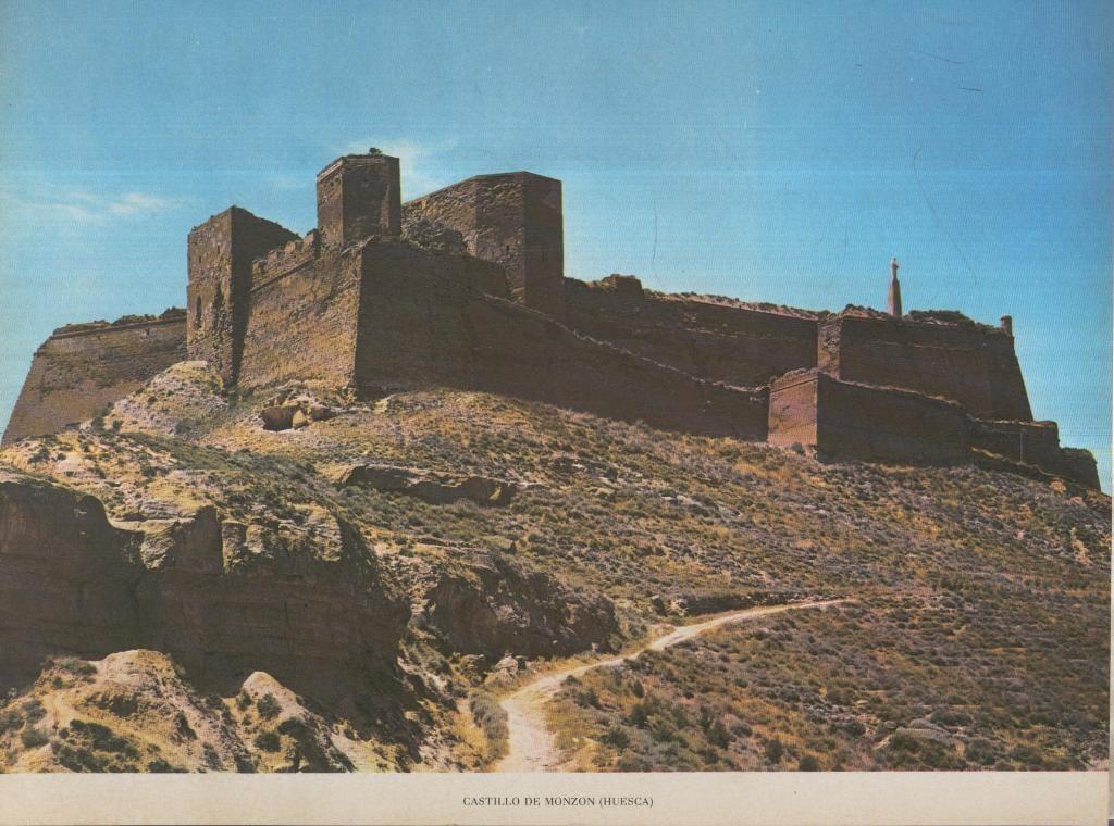 Lamina Castillos de España Edicion 1967 No.050: CASTILLO DE MONZON (HUESCA)