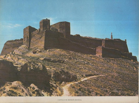 Lamina Castillos de España Edicion 1967 No.050: CASTILLO DE MONZON (HUESCA)