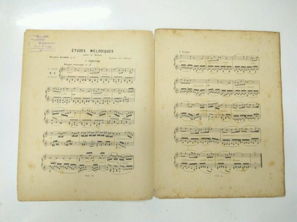 Libreto Partituras: ETUDES POUR VIOLON PAR DELPHIN ALARD - Methode complete et Progressive (1895)