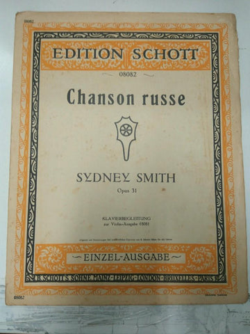 Libreto Partituras: SYDNEY SMITH - Chanson Russe Opus 31 (Edition Schott)