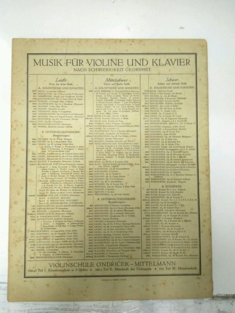 Libreto Partituras: Edition Peters No. 1413 - KLASSICHE STUCKE, Violine und Klavier Band 1