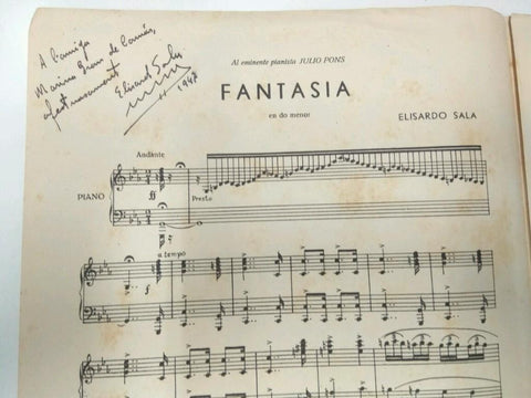 Libreto Partituras: ELISARDO SALA - Fantasia en DO Menor (Autografiado)