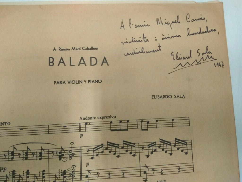 Libreto Partituras: ELISARDO SALA - BALADA para Violin y Piano (Autografiado)
