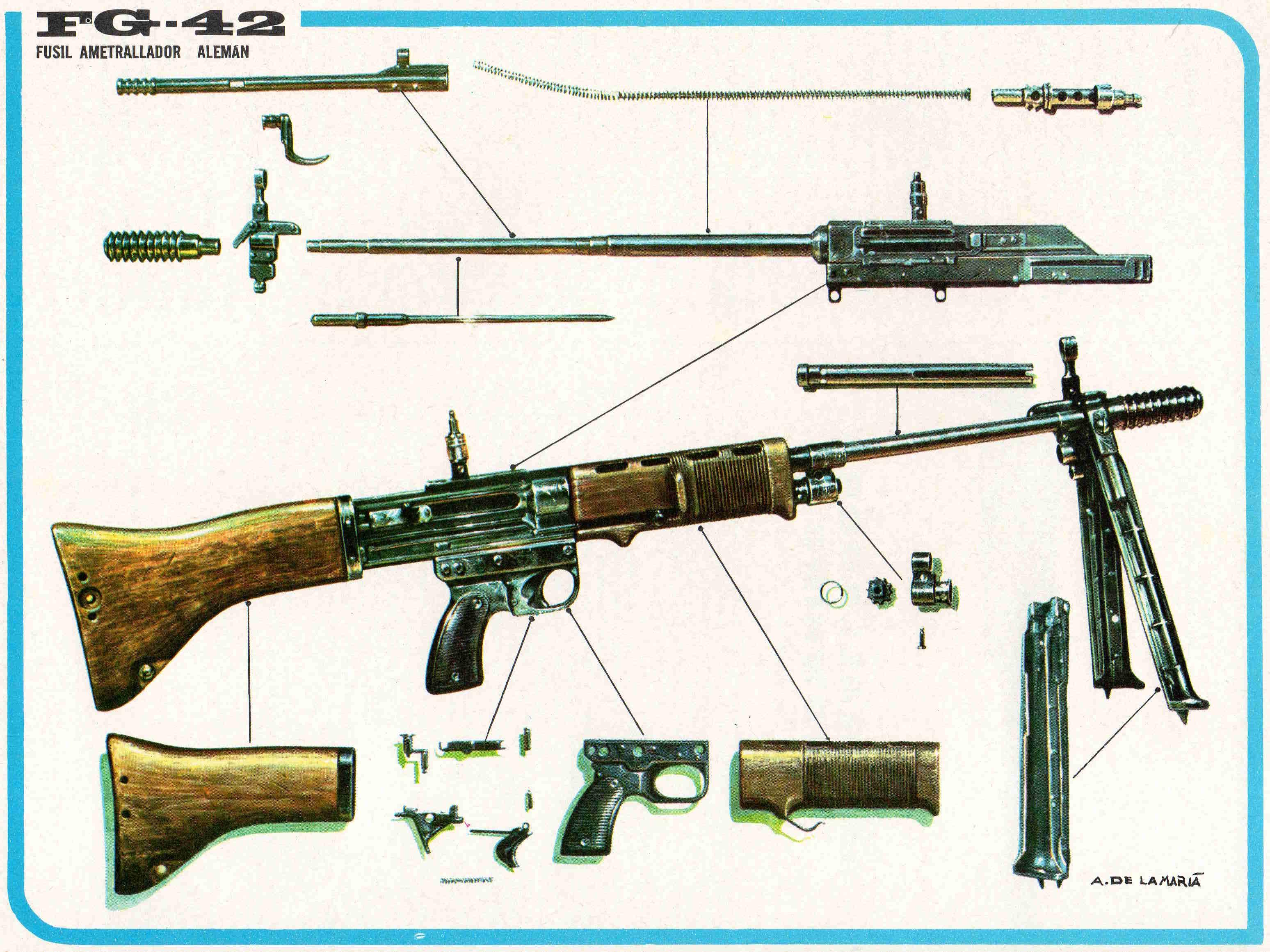 LAMINA 4091: FG-42 Fusil ametrallador Aleman