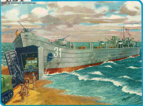 LAMINA 4114: LST Buque de desembarco Norteamericano