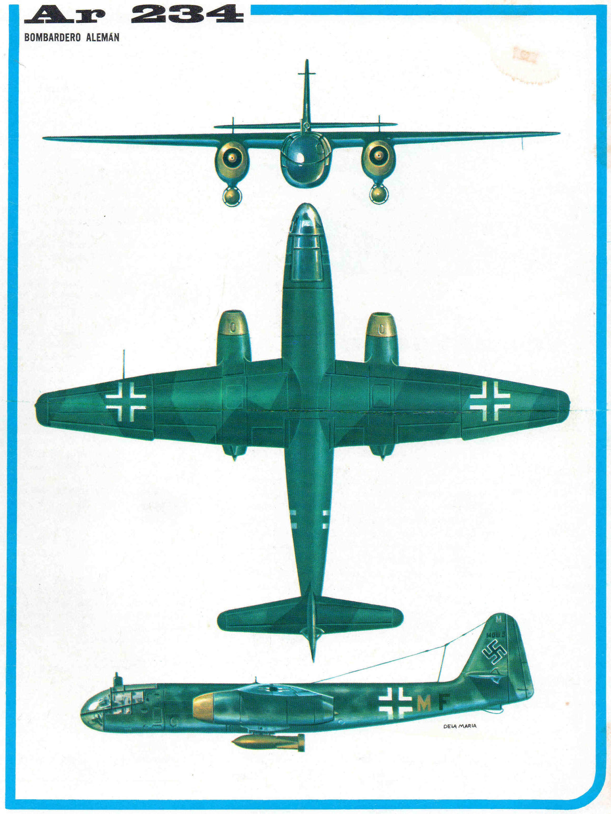 LAMINA 4132: Ar 234 Bombardero Aleman