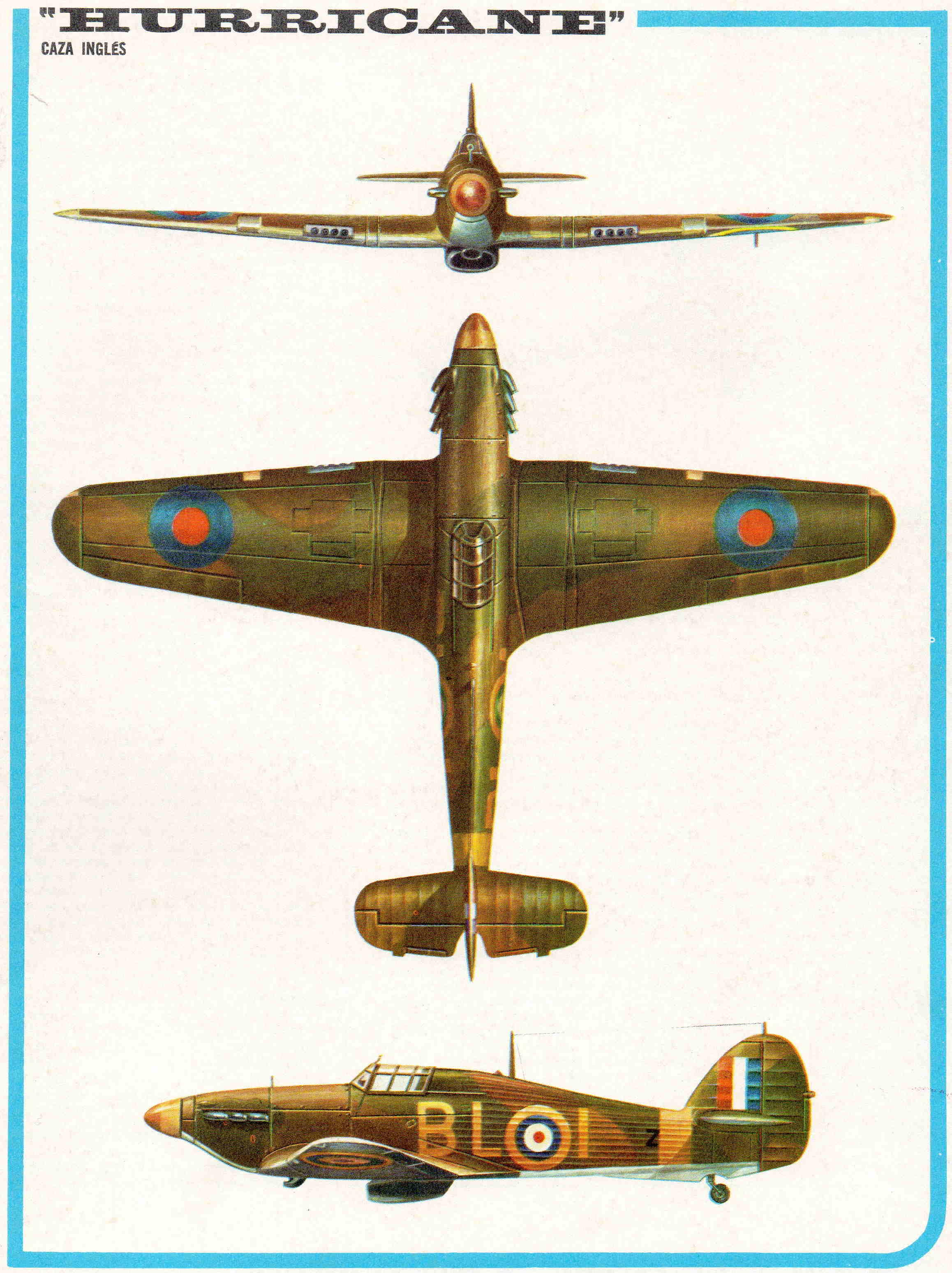 LAMINA 4134: HURRICANE Caza Ingles