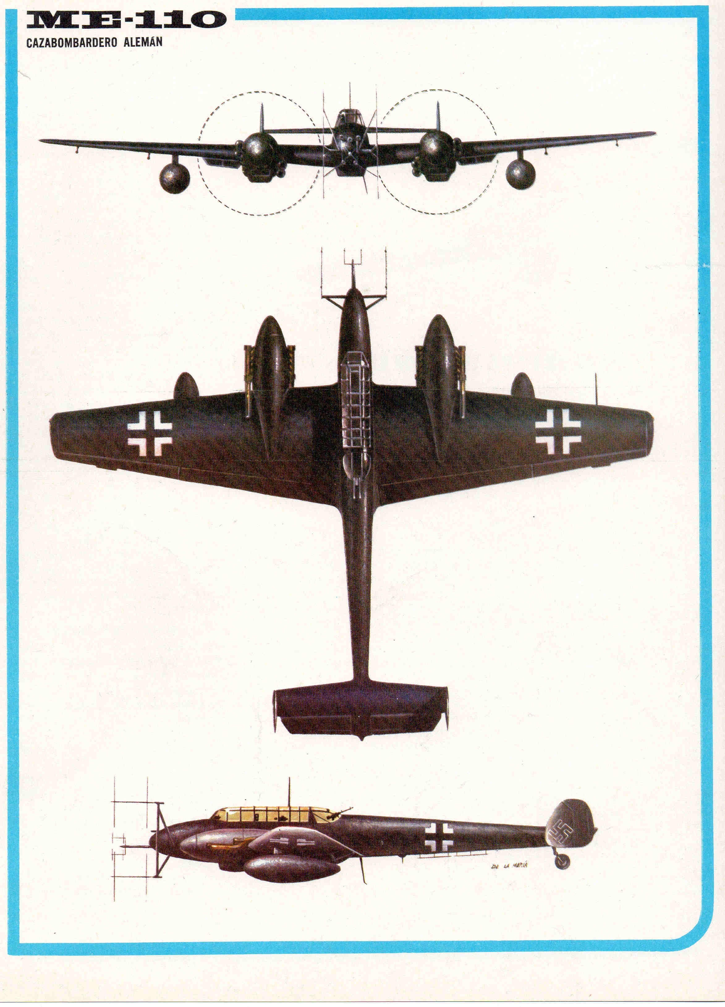 LAMINA 4138: ME-110 Cazabombardero Aleman