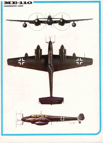 LAMINA 4138: ME-110 Cazabombardero Aleman