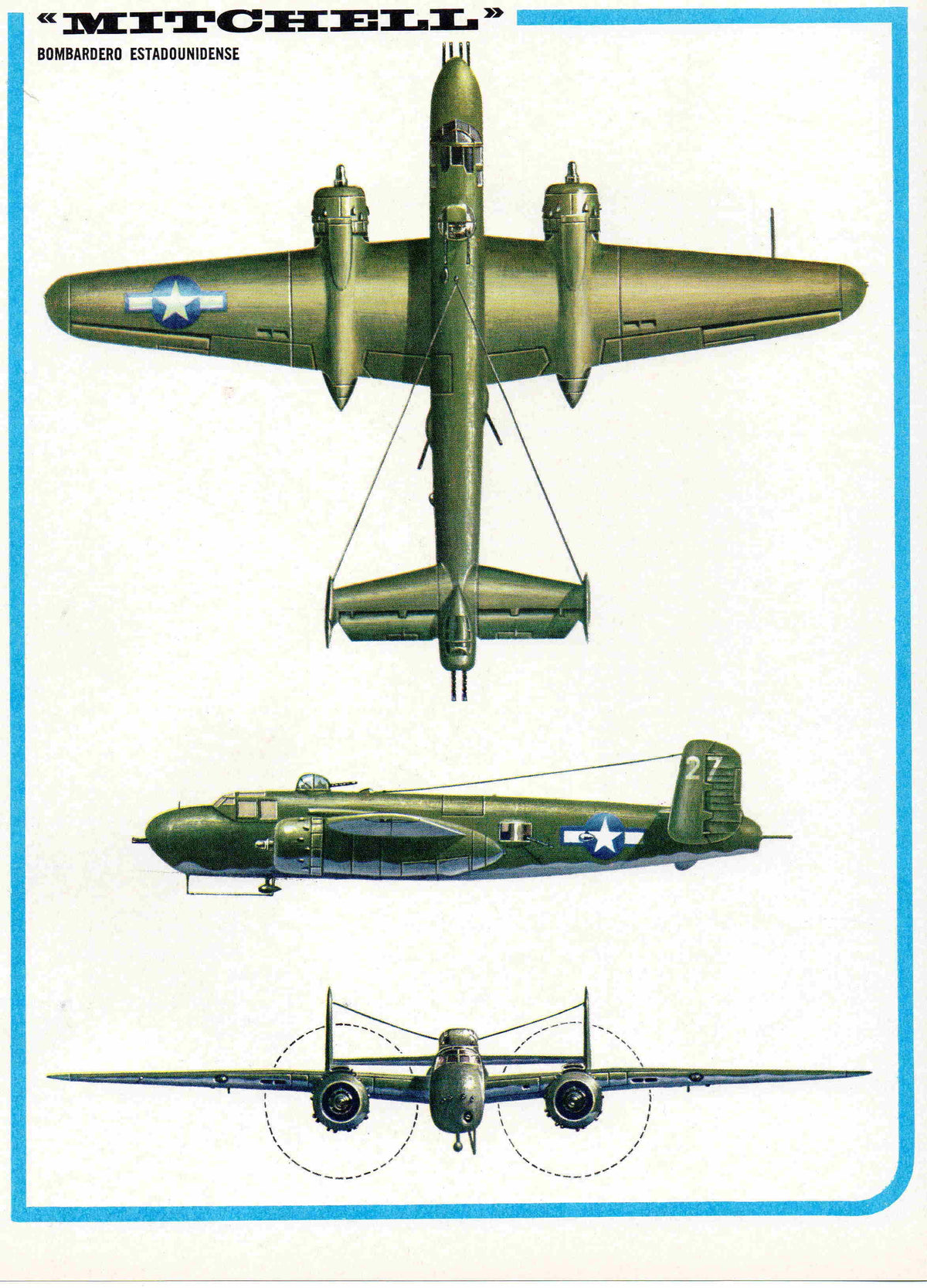LAMINA 4139: MITCHELL Bombardero Estadounidense