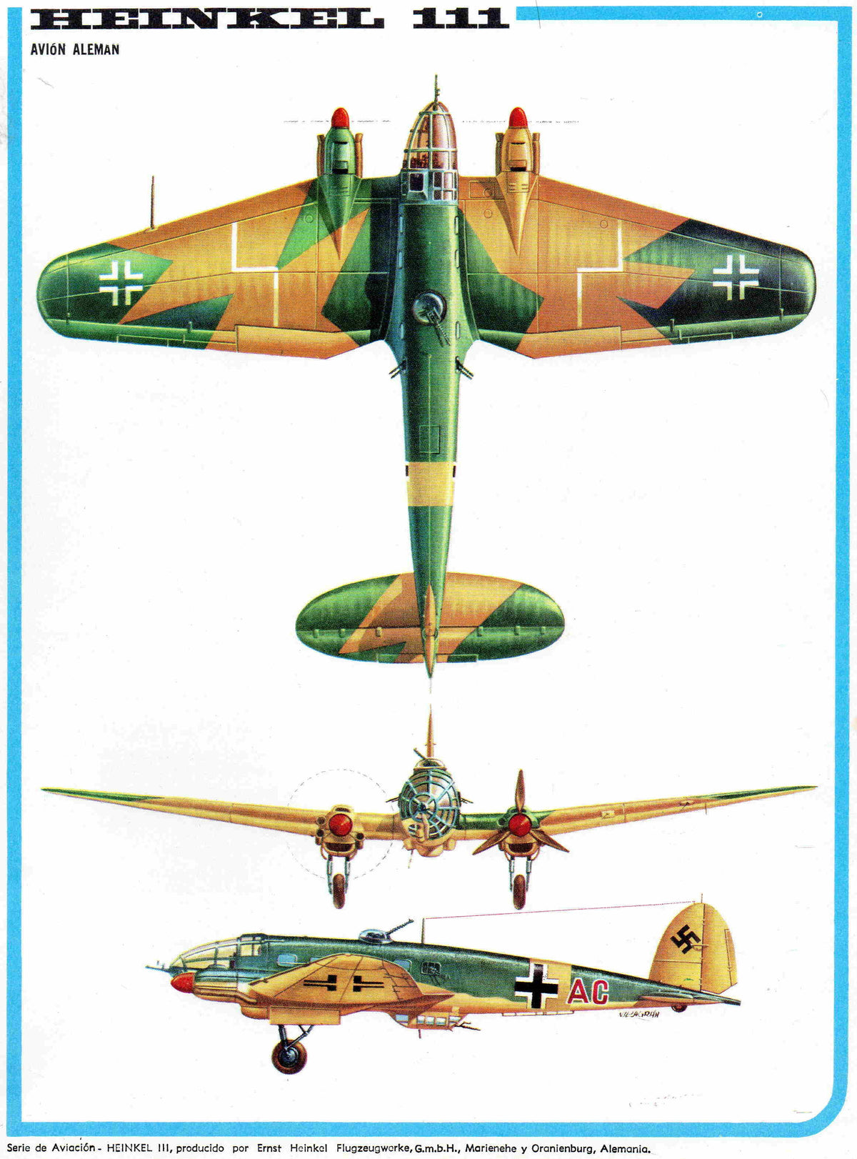 LAMINA 4153: HEINKEL 111 Avion Aleman