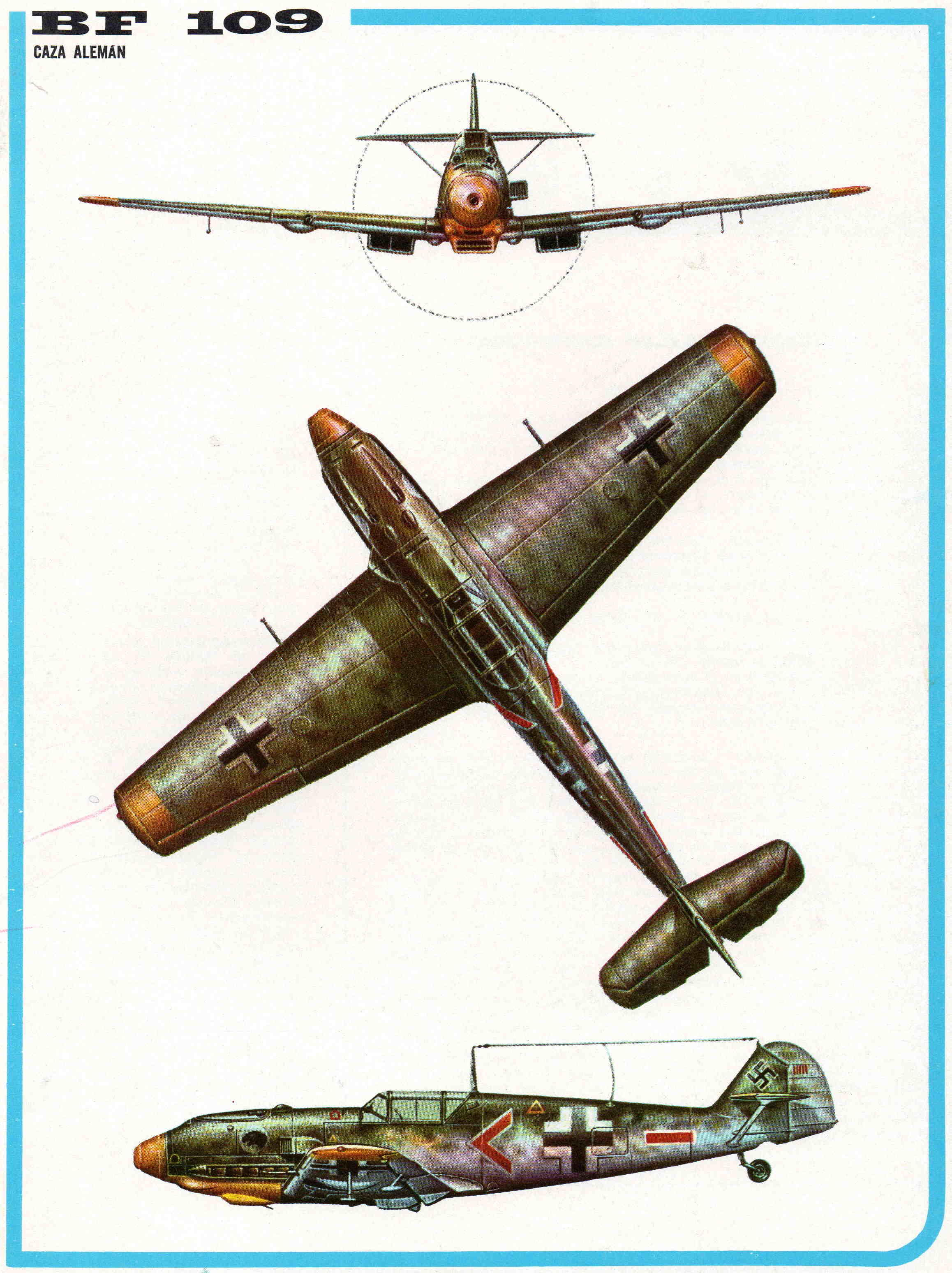 LAMINA 4155: BF 109 Caza Aleman