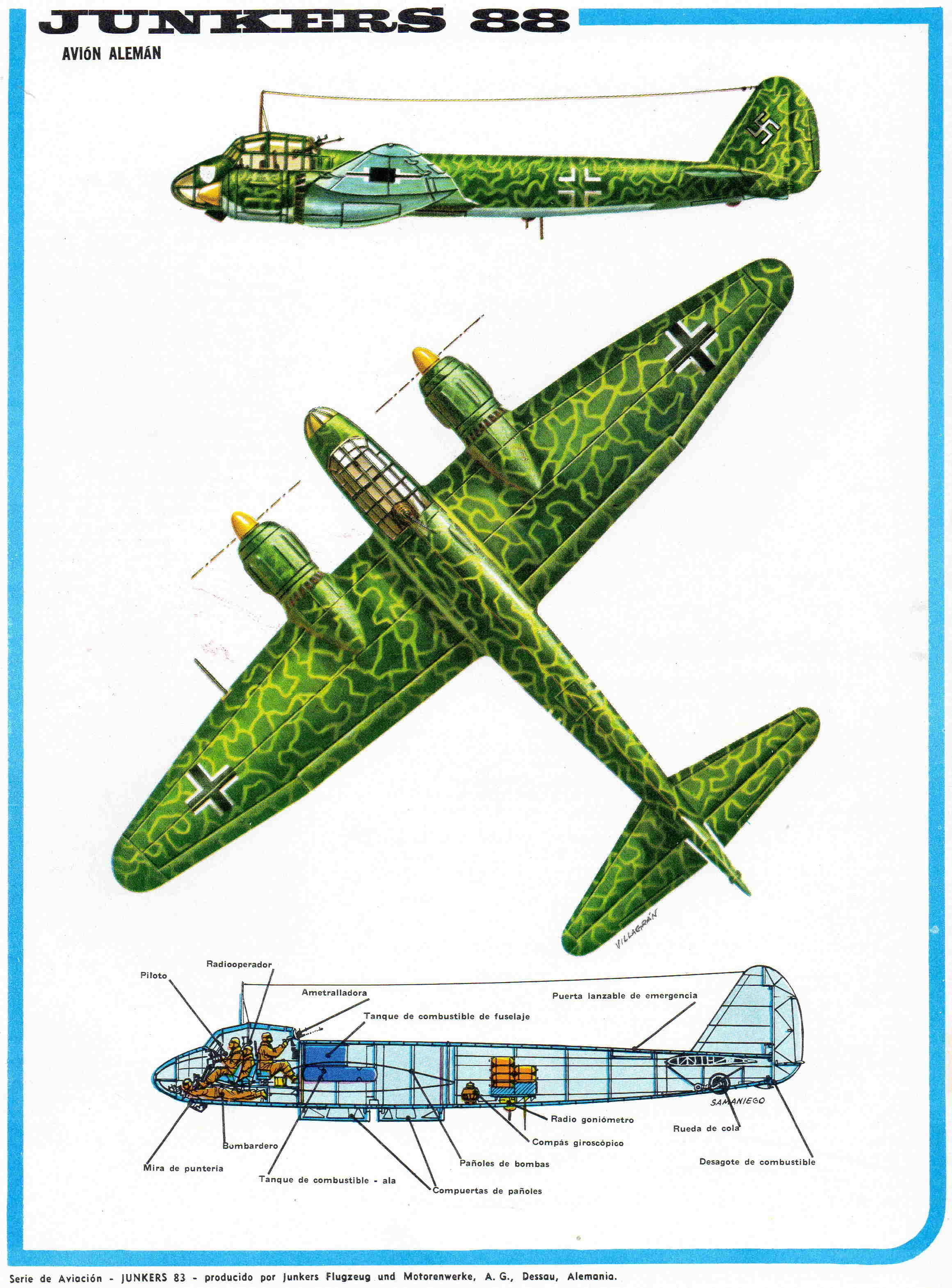 LAMINA 4157: JUNKERS 88 Avion Aleman