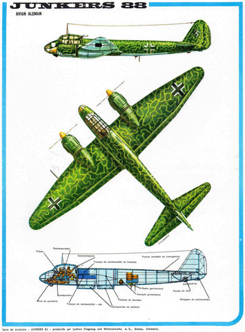 LAMINA 4157: JUNKERS 88 Avion Aleman