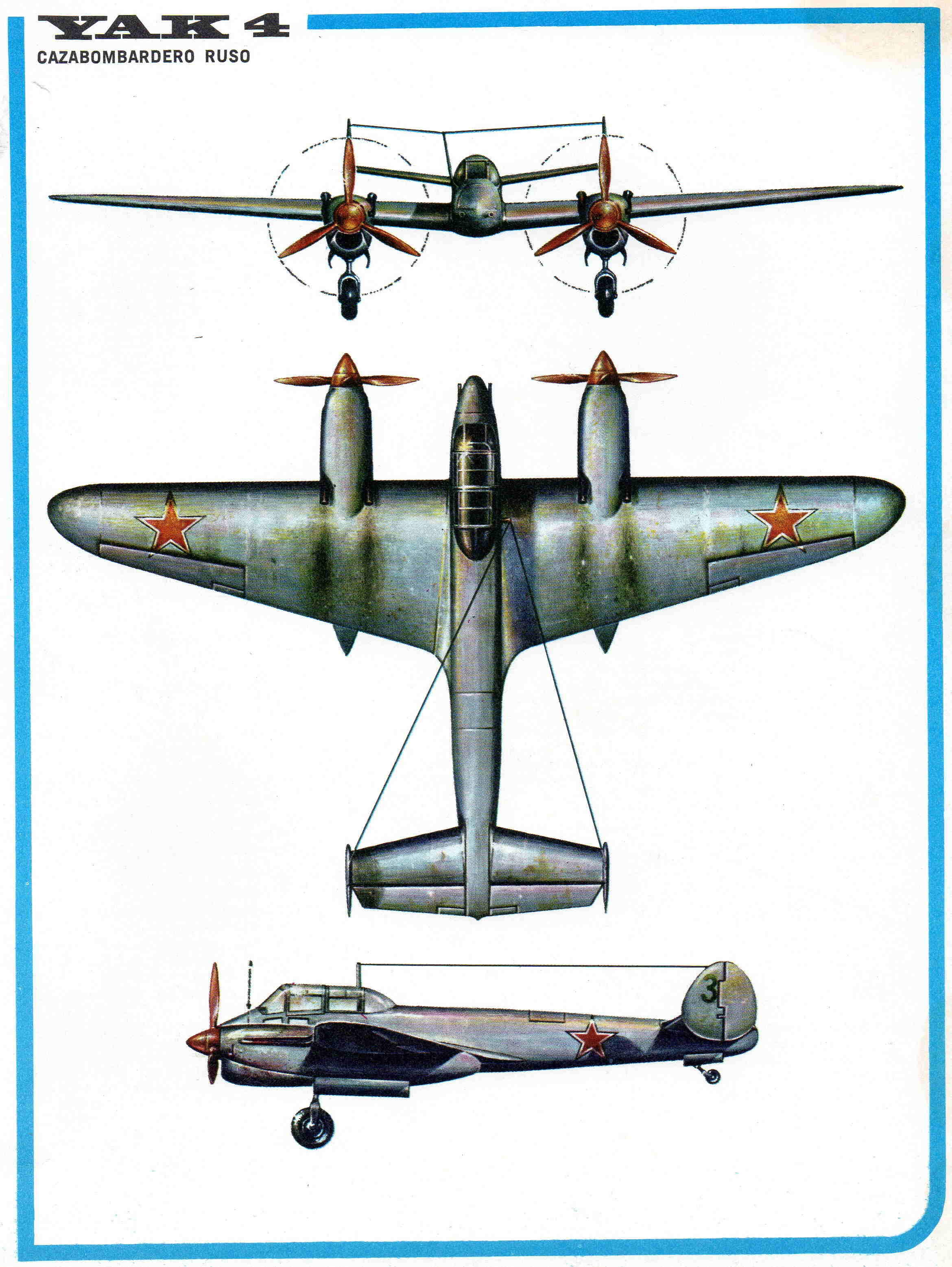 LAMINA 4162: YAK 4 Cazabombardero Ruso