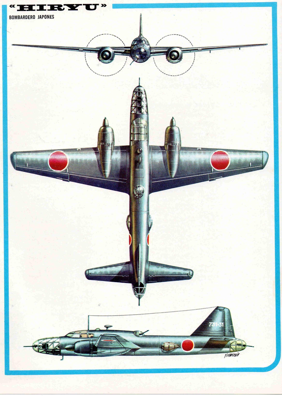 LAMINA 4165:  HIRYU Bombardero Japones