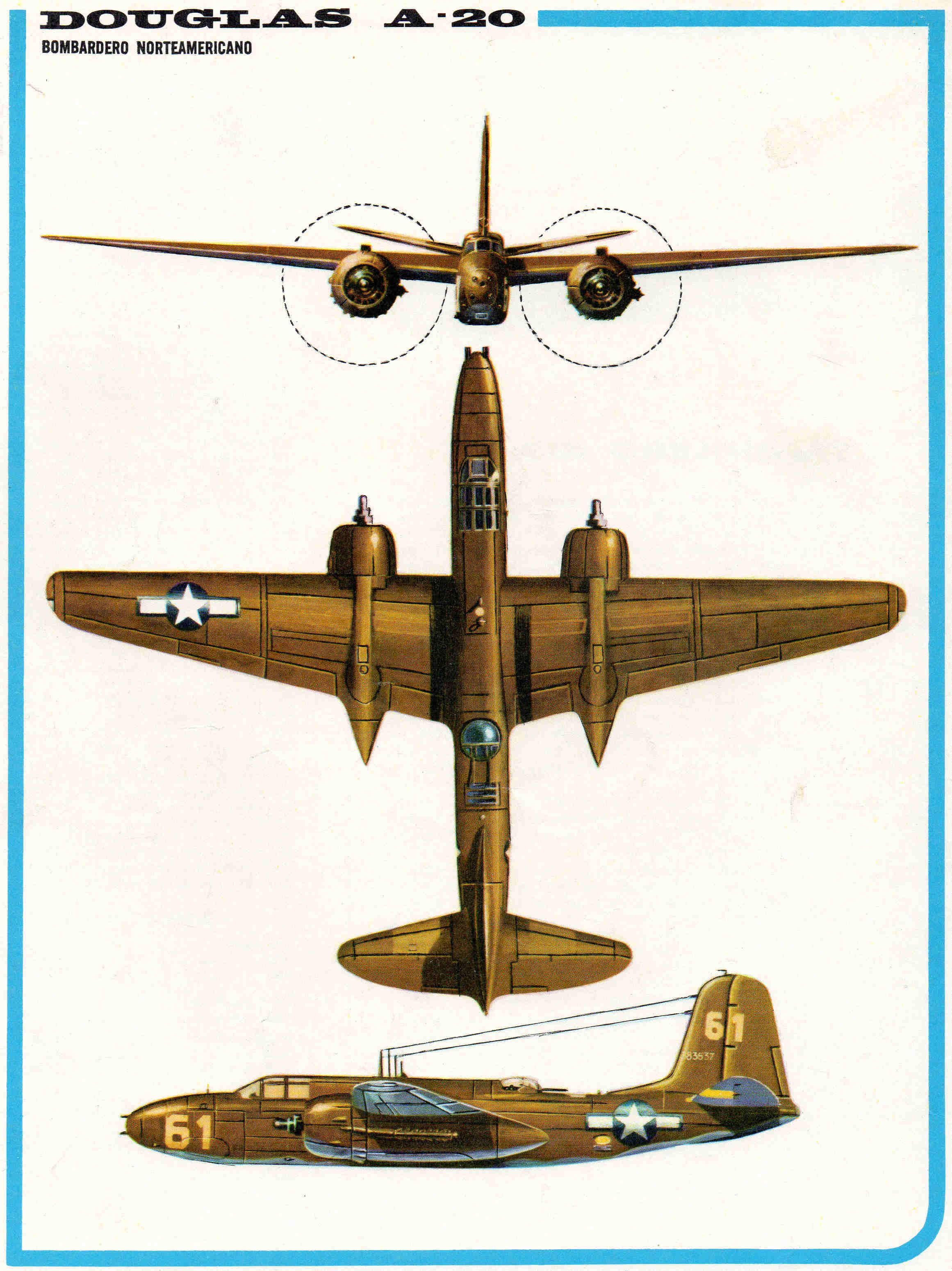 LAMINA 4169: DOUGLAS A-20 Bombardero Norteamericano 