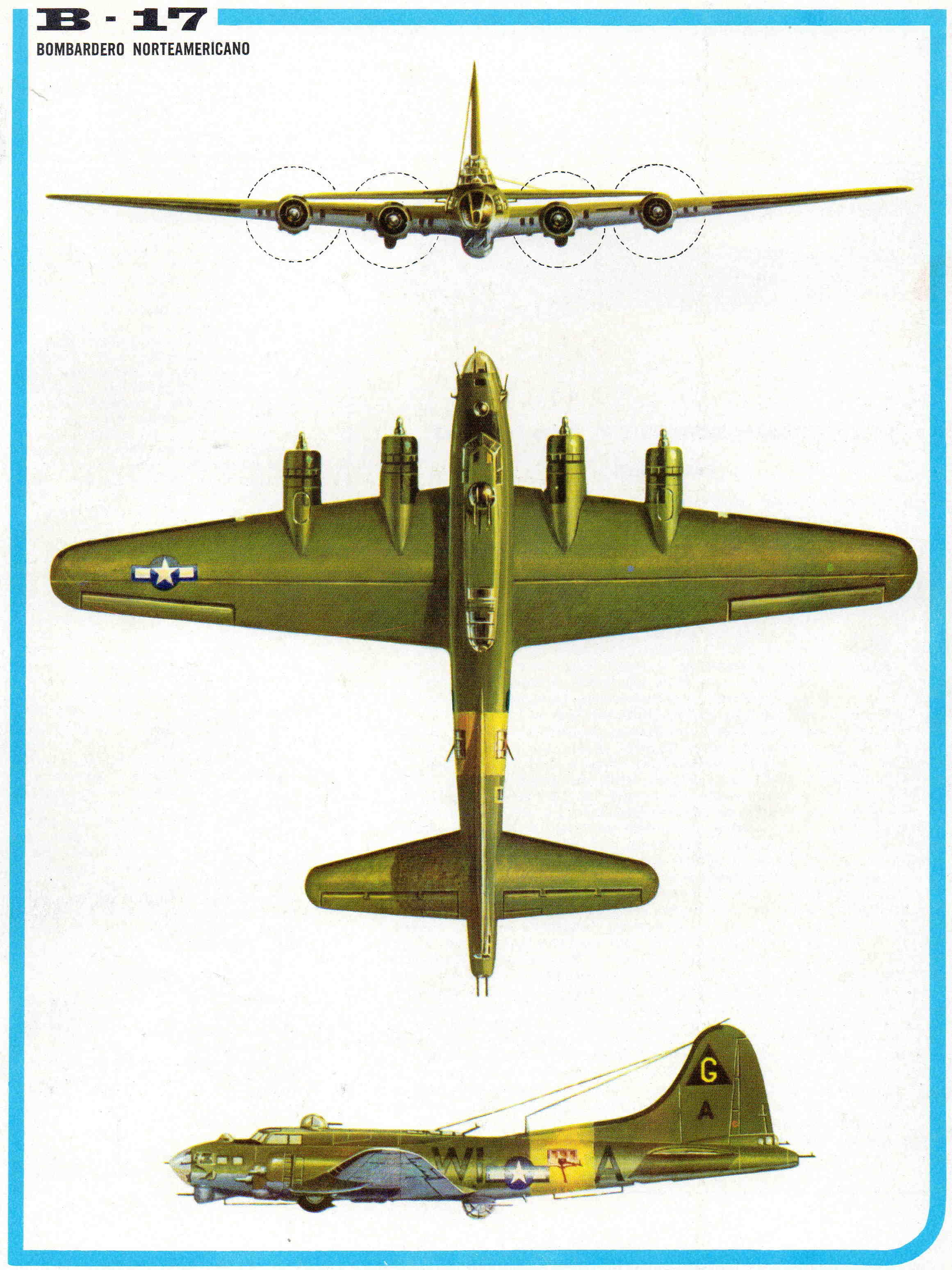 LAMINA 4170: B-17 Bombardero Norteamericano