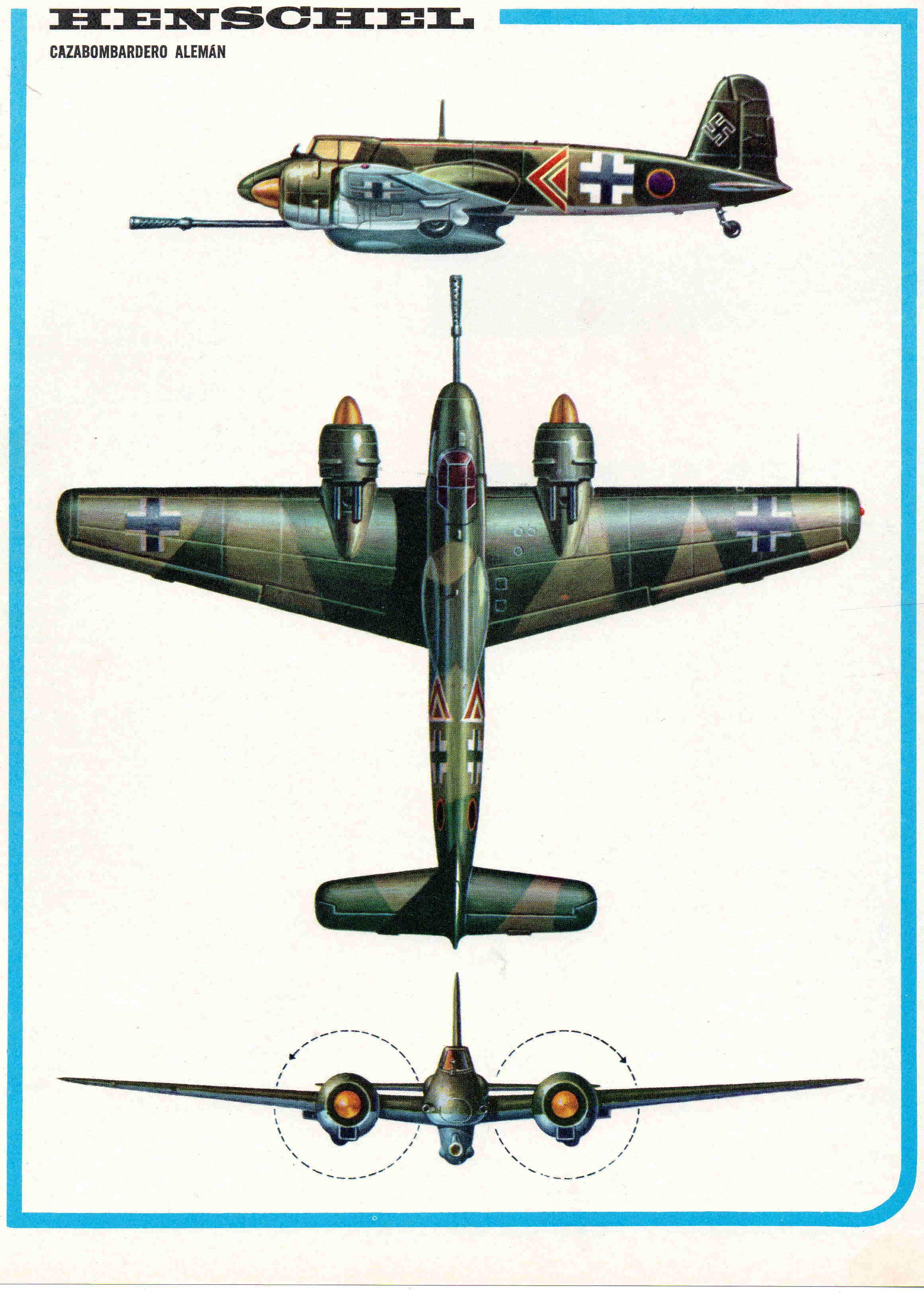 LAMINA 4171: HENSCHEL Cazabombardero Aleman