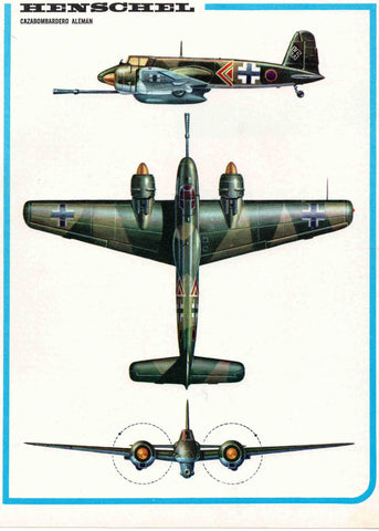 LAMINA 4171: HENSCHEL Cazabombardero Aleman