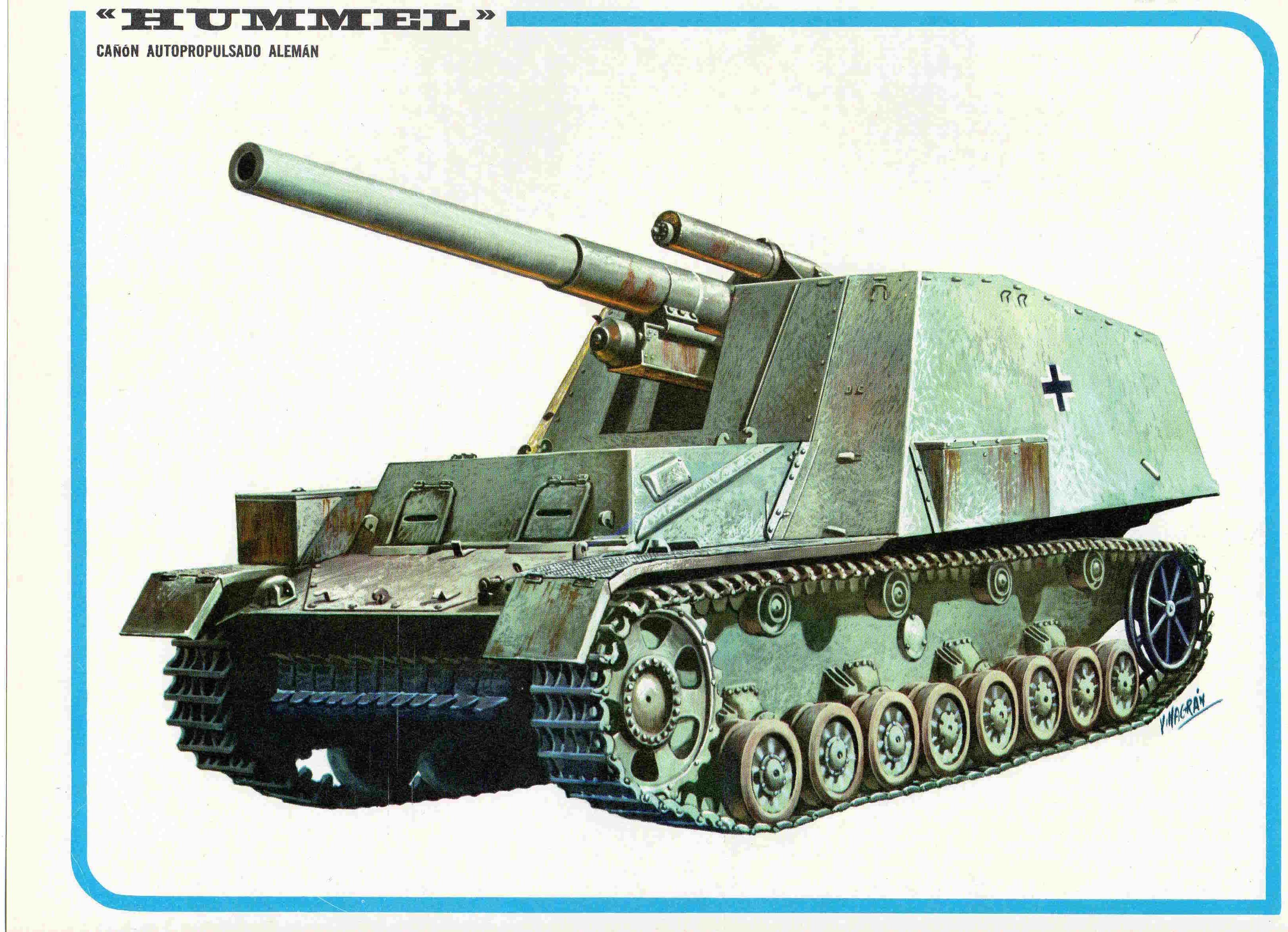 LAMINA 4177: HUMMEL Cañon autopropulsado Aleman