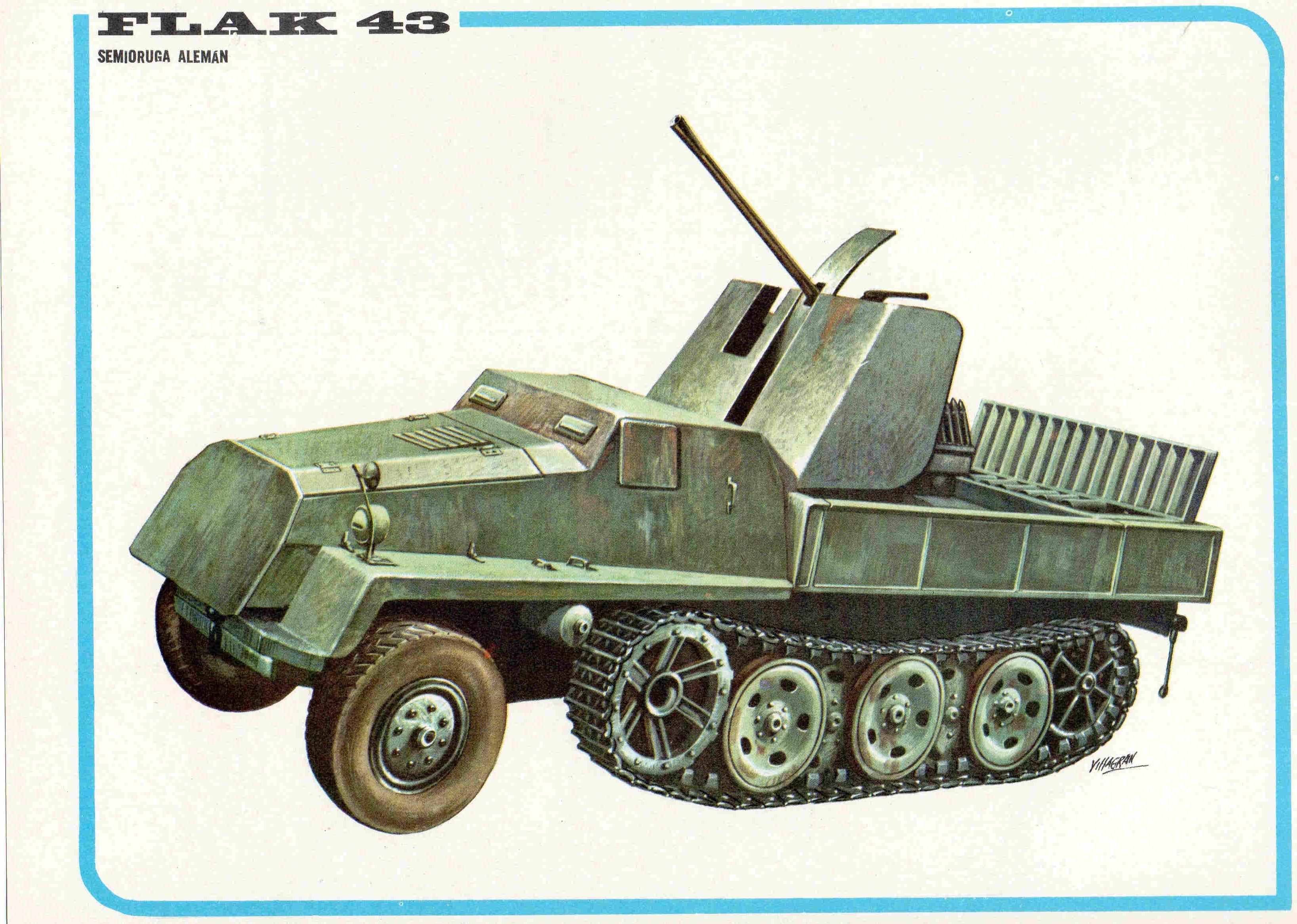 LAMINA 4189: FLAK 43 Semioruga Aleman