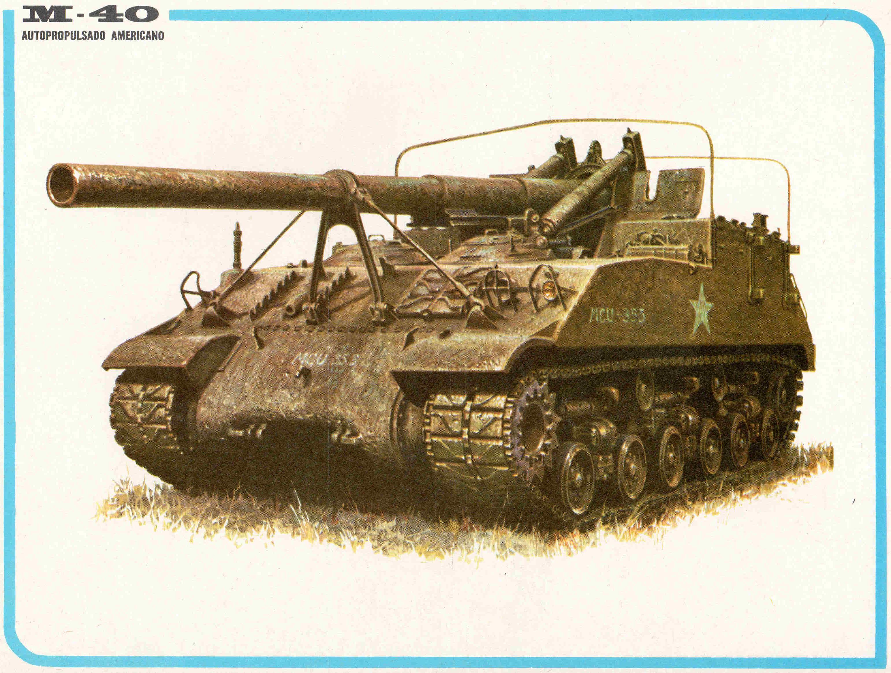 LAMINA 4191:  M-40 Autopropulsado Americano