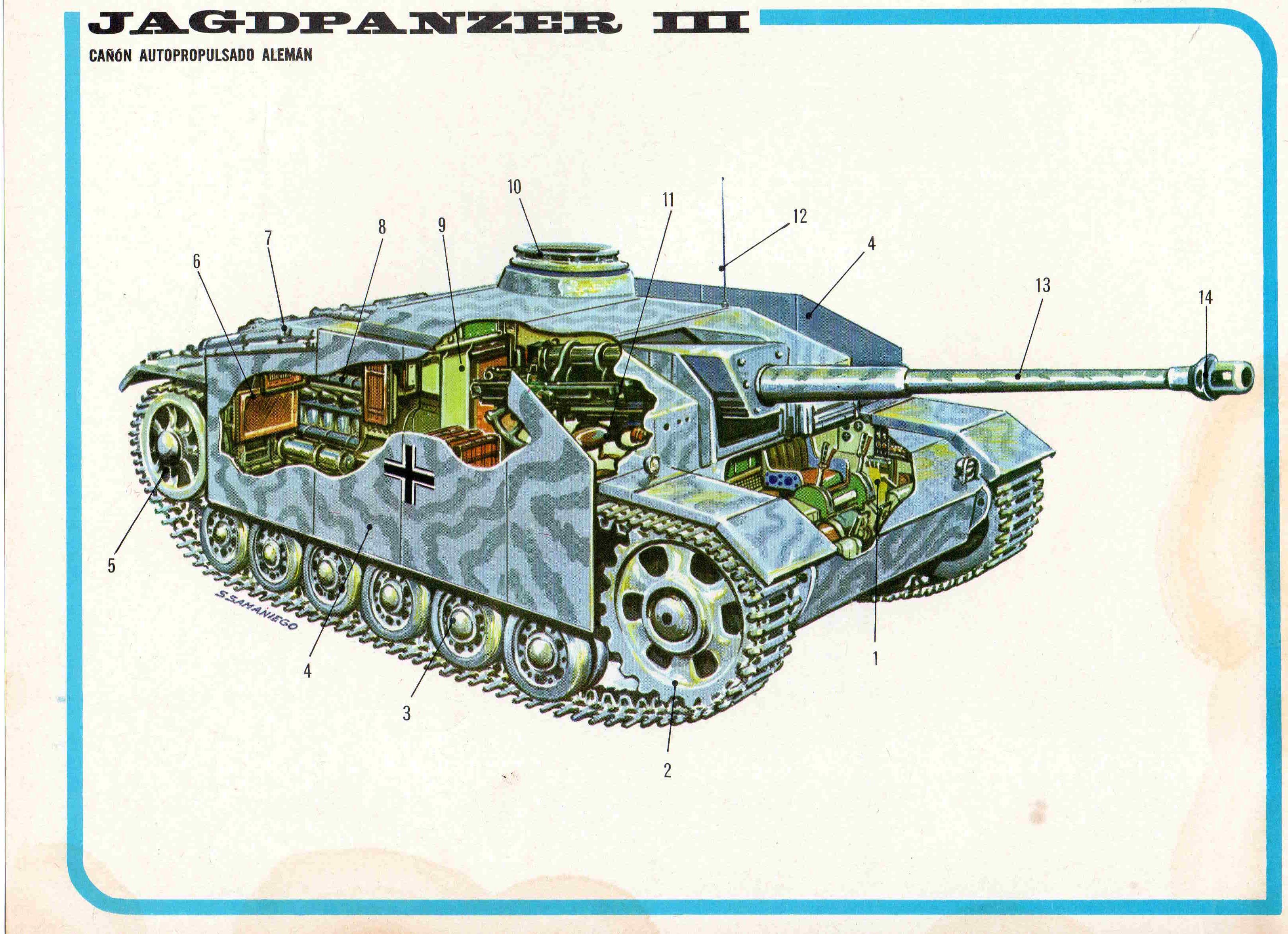 LAMINA 4197: JAGDPANZER III Cañon autopropulsado Aleman